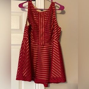Torrid red and tan dressy top size 0